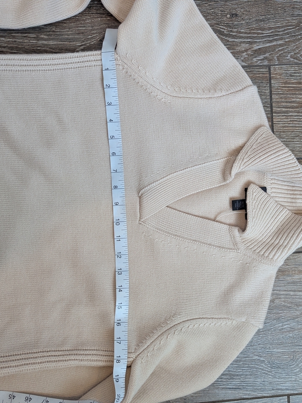 Magaschoni Cream Collared Wool Sweater Medium V Neck Old Money Johnny Collar - Picture 7 of 8